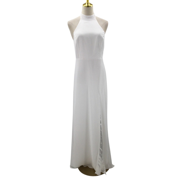 LULU'S L Captured Your Heart White Halter Wedding Formal Maxi Dress NEW B53 - Picture 2 of 10